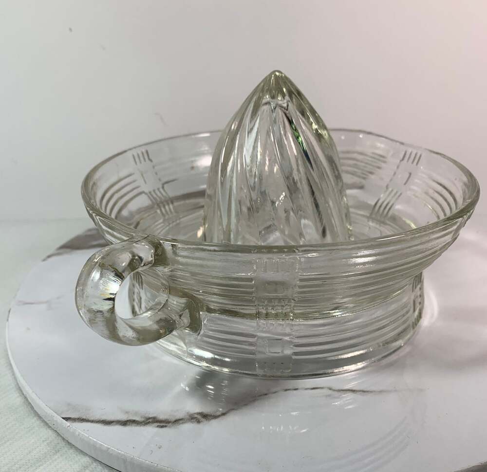 Vintage Antique Hazel Atlas Clear Depression Glass Juice Reamer Citrus Juicer